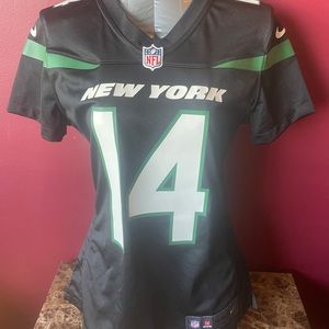 NY Jets S Women’s Black NFL & Nike On Field Darnold #14 Jersey White & Green Det